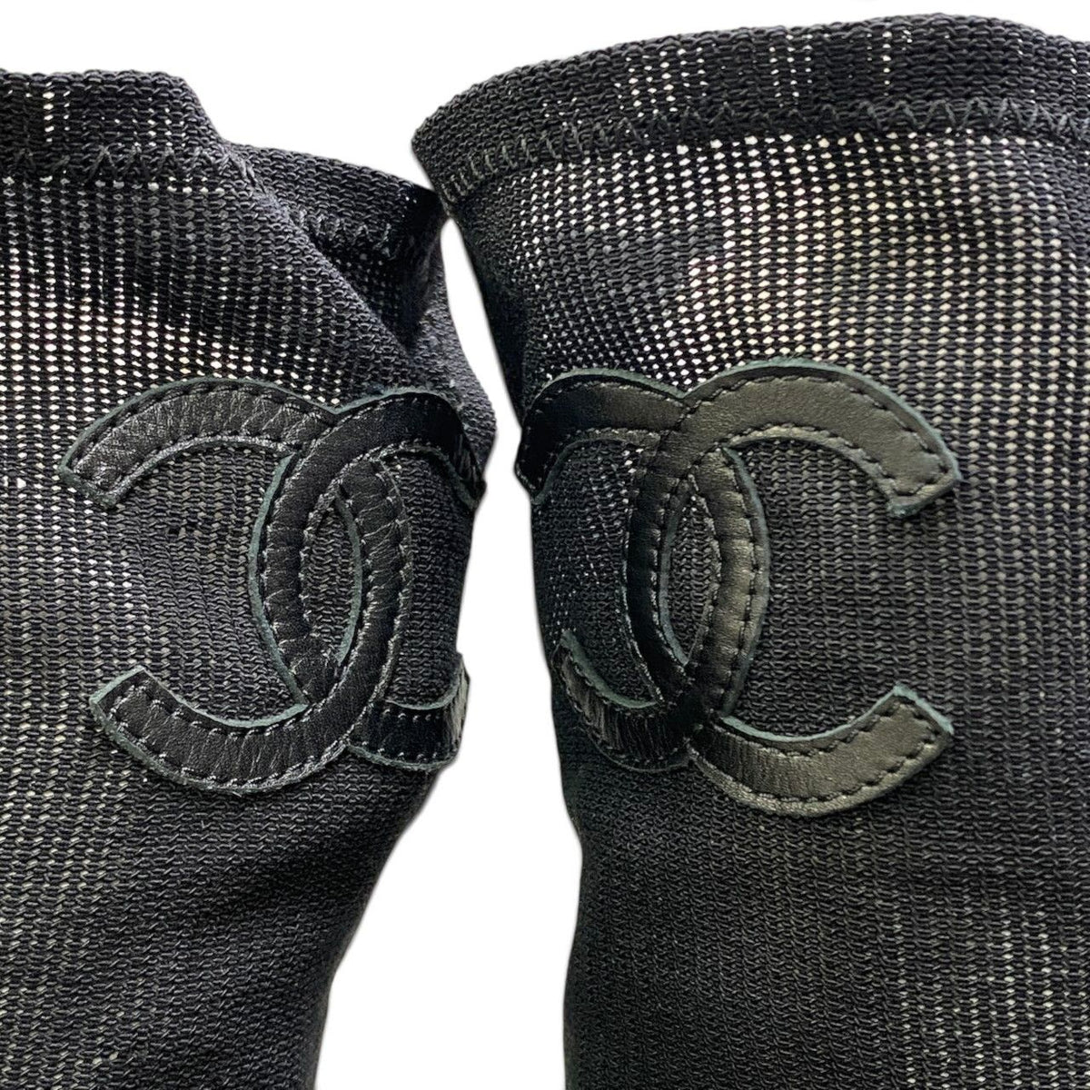 Chanel I1 Mesh Pumps CC Logo Black Heels — view 8