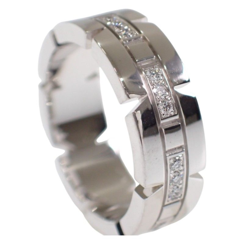 Cartier Tank Francaise Half Diamond Ring 18k White Gold — view 5