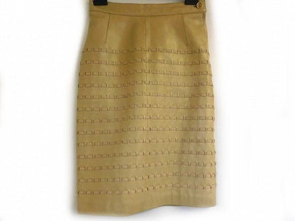 Loewe Leather Skirt Beige