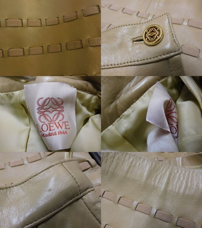 Loewe Leather Skirt Beige — view 4