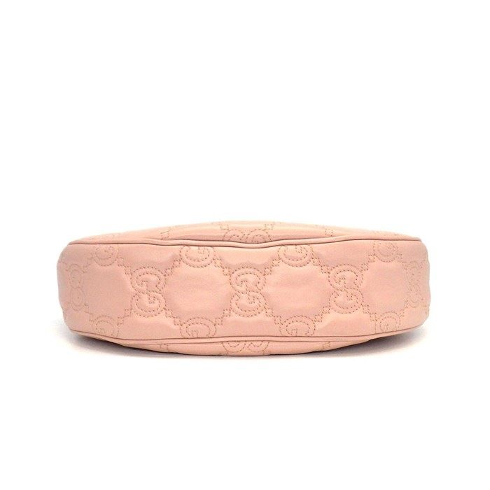 Gucci GG Matelasse Small Shoulder Bag Pink Leather Gold — view 4