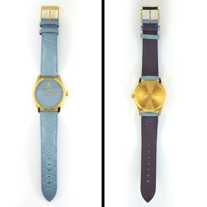 Gucci Watch G-Timeless 126.4 Blue Dial SS Leather Strap Quartz Analog — view 3