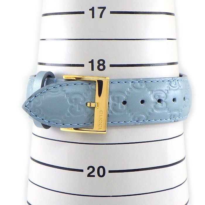 Gucci Watch G-Timeless 126.4 Blue Dial SS Leather Strap Quartz Analog — view 7