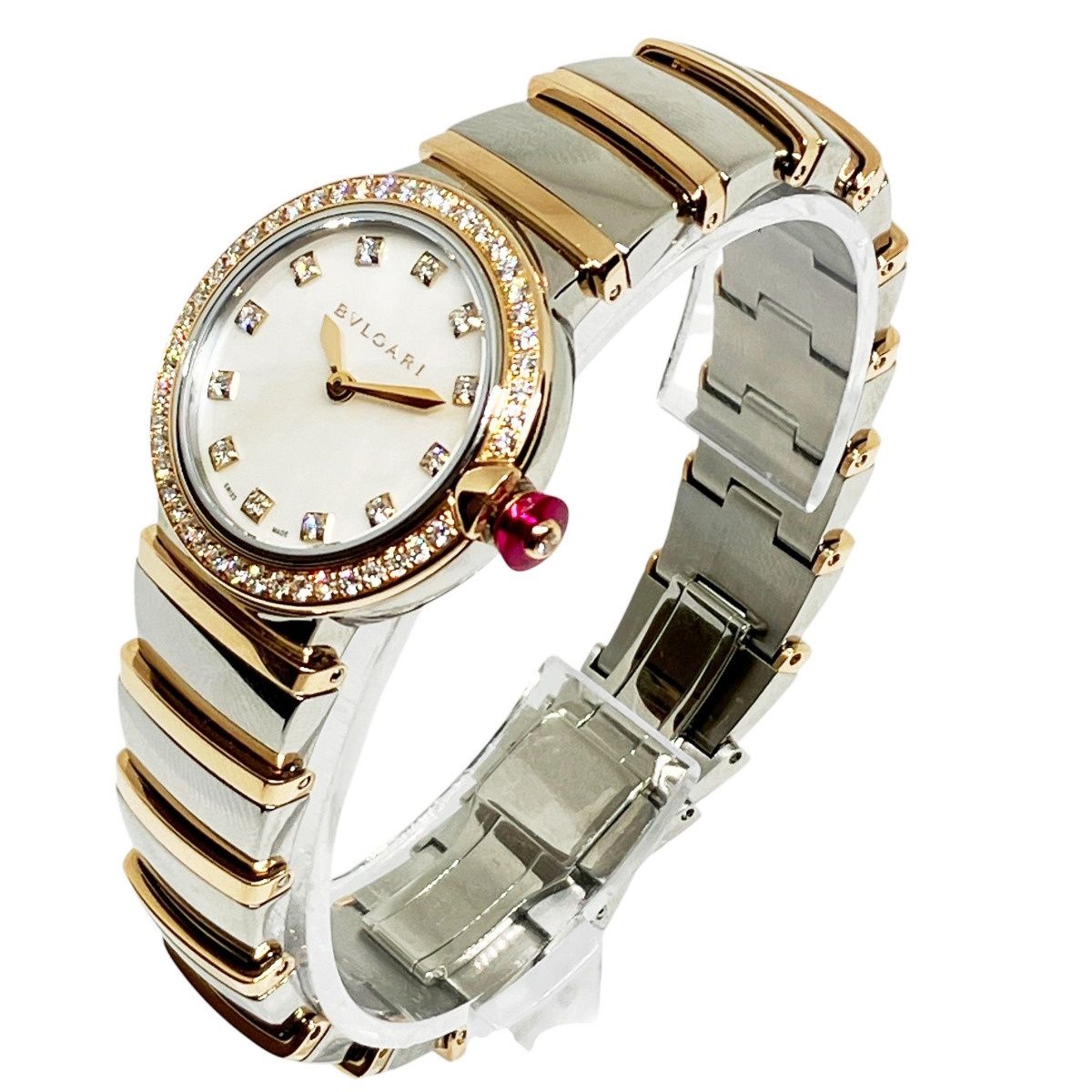 Bvlgari Lucea Tubogas Diamond Watch SS Quartz White Dial — view 2