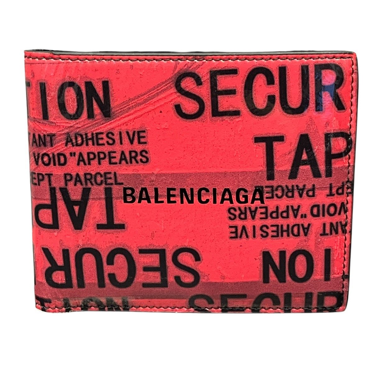 Balenciaga Tape Type Bifold Wallet Patent Leather