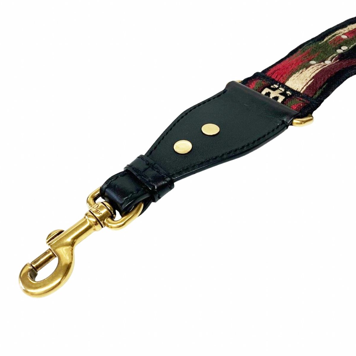 Dior Embroidered Medallion Shoulder Strap Canvas Leather — view 6