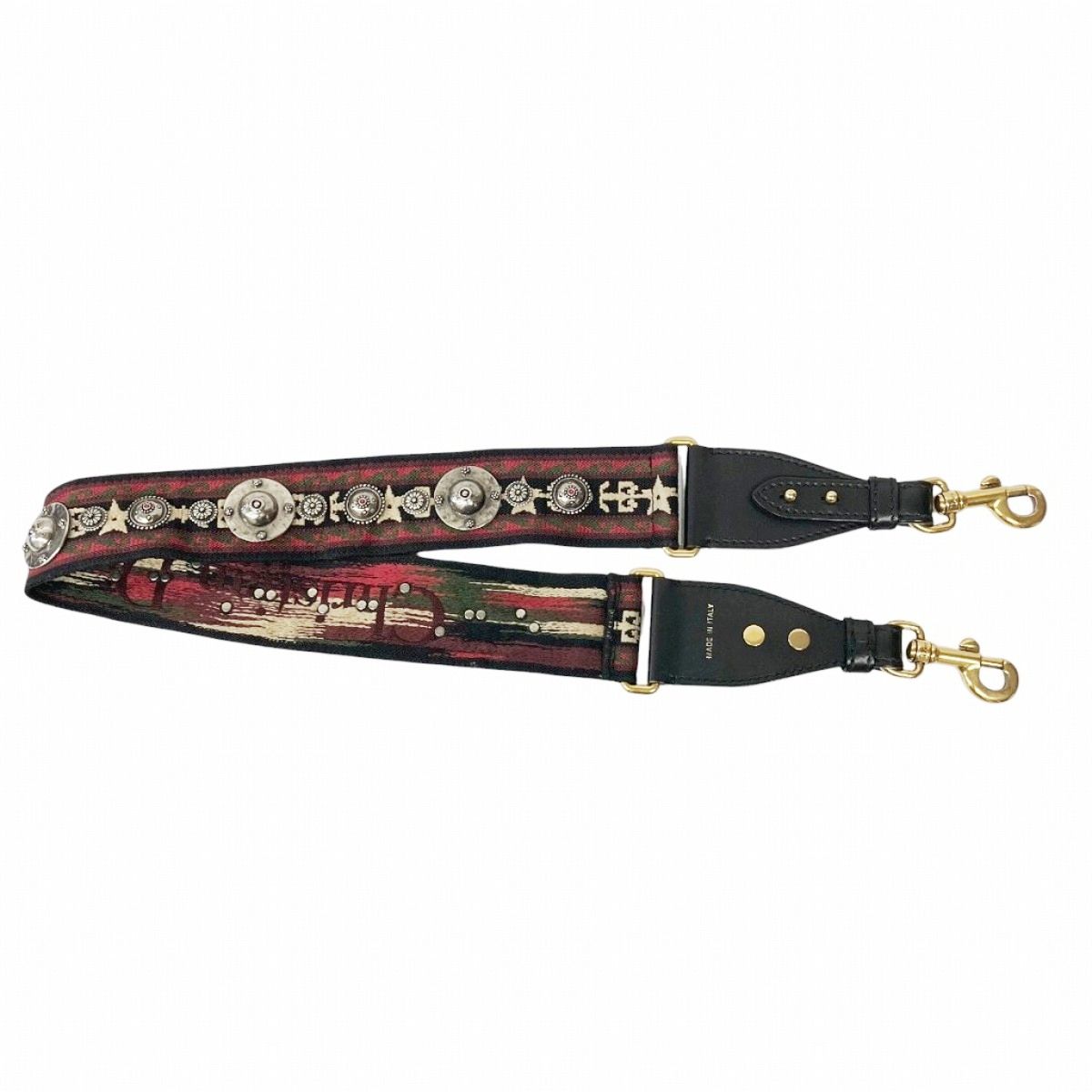 Dior Embroidered Medallion Shoulder Strap Canvas Leather — view 3