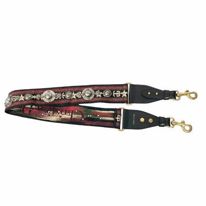 Dior Embroidered Medallion Shoulder Strap Canvas Leather — view 3