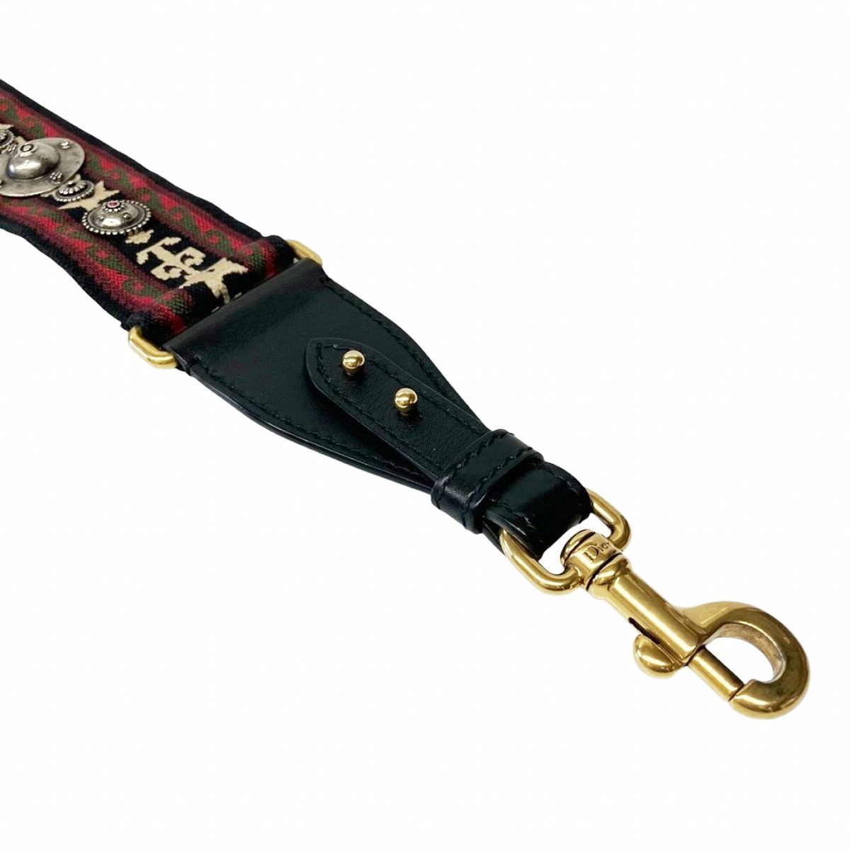 Dior Embroidered Medallion Shoulder Strap Canvas Leather — view 5