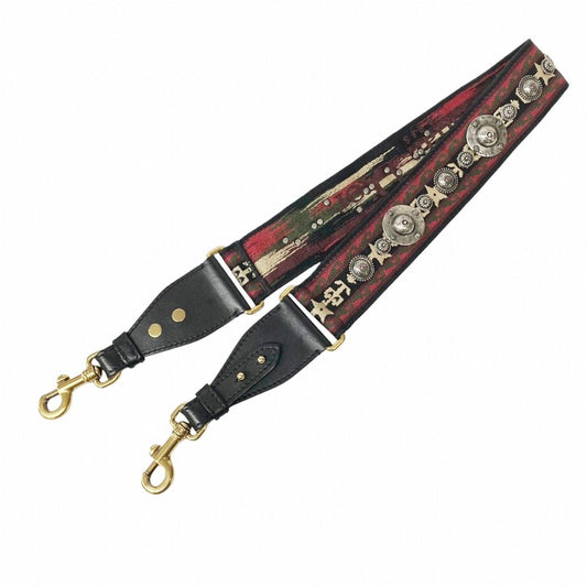Dior Embroidered Medallion Shoulder Strap Canvas Leather