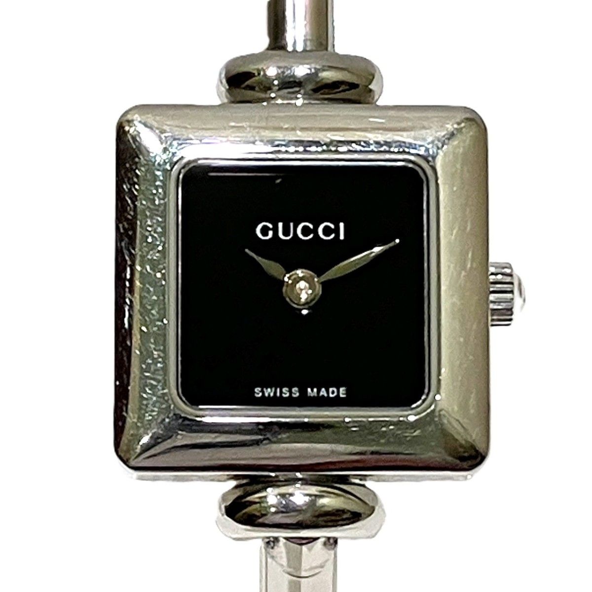 Gucci Bangle Watch SS Quartz Black Dial
