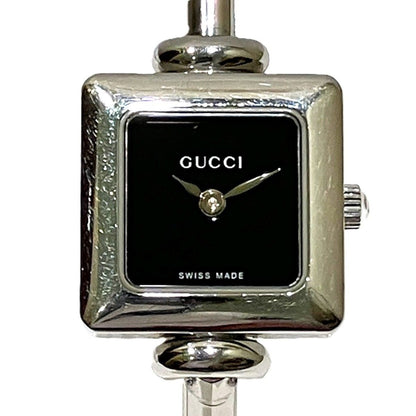 Gucci Bangle Watch SS Quartz Black Dial
