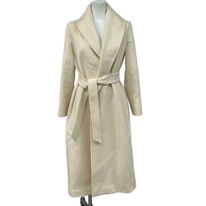 Max Mara Studio Coat M Ivory Long Sleeve Winter 38