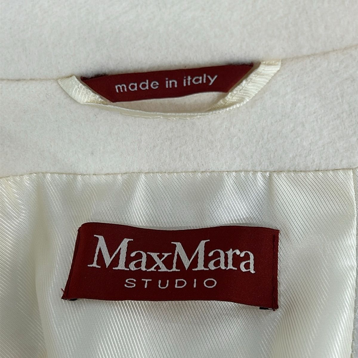 Max Mara Studio Coat M Ivory Long Sleeve Winter 38 — view 3