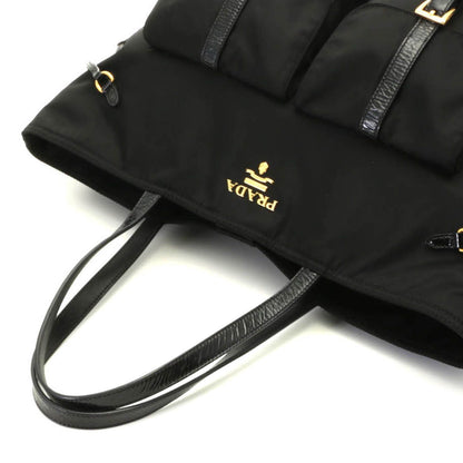 Prada Shopping Tote Black Nylon Patent — view 5