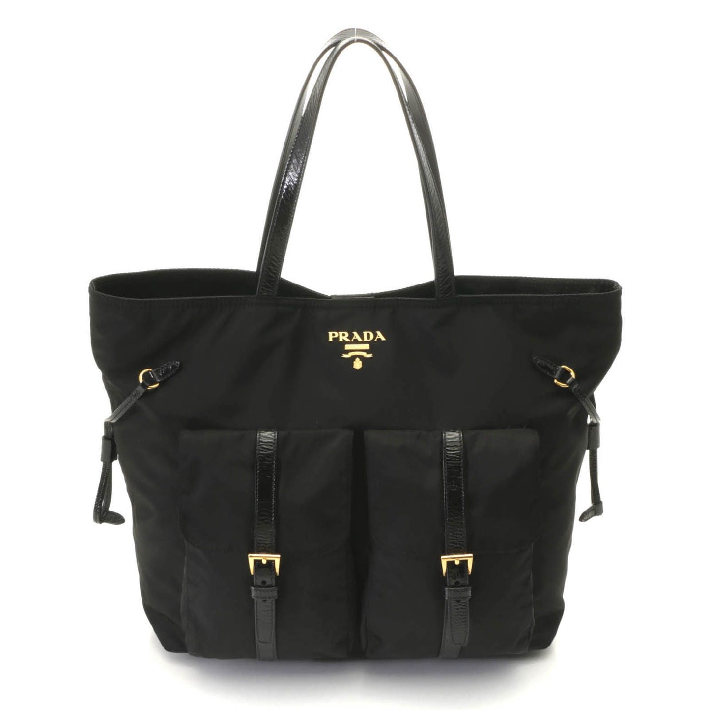 Prada Shopping Tote Black Nylon Patent