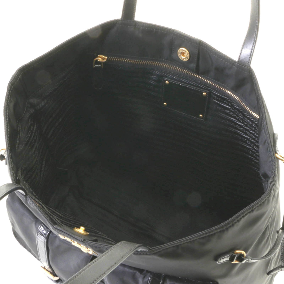 Prada Shopping Tote Black Nylon Patent — view 8