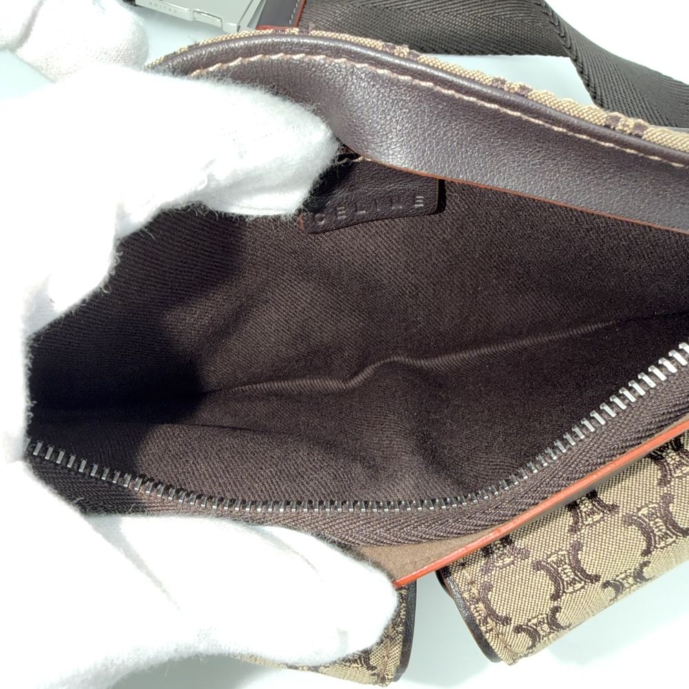 Celine Belt Bag Macadam Canvas Brown Silver — view 4