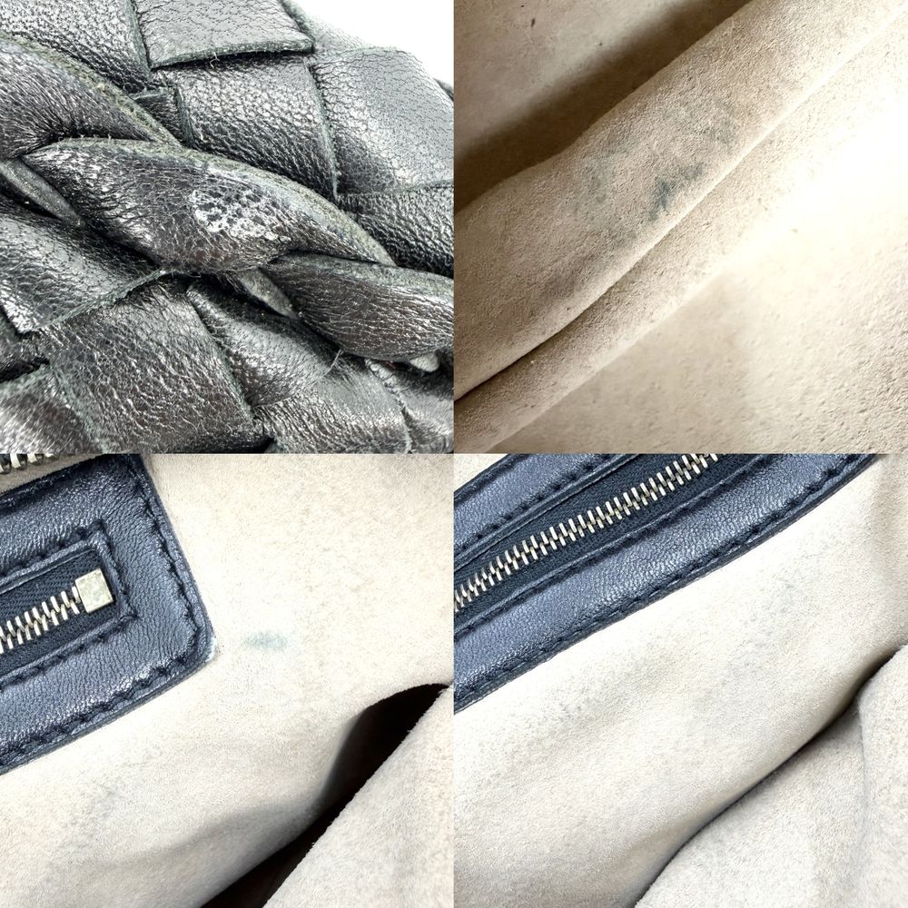 Bottega Veneta Handbag Intrecciato One Leather Black Gold — view 8