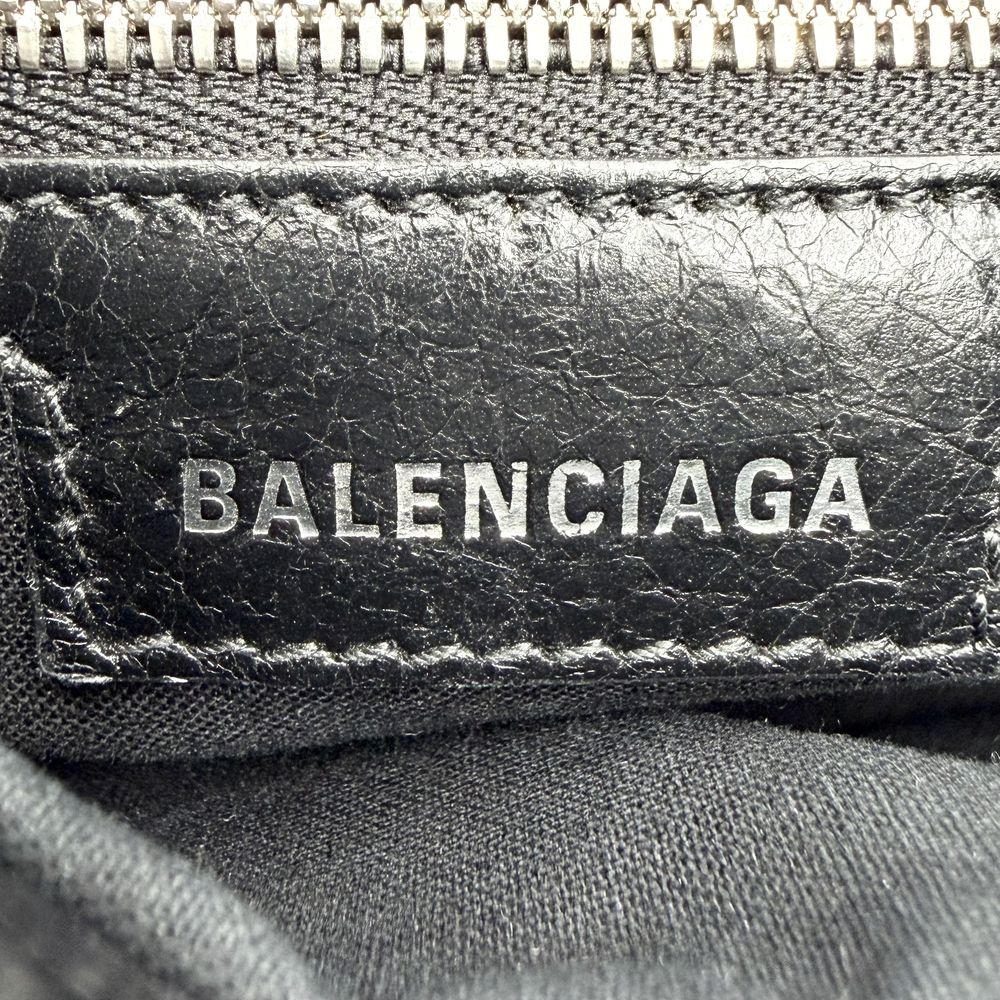 Balenciaga Shoulder Bag Neo Cagole Crossbody Leather Black Silver — view 5