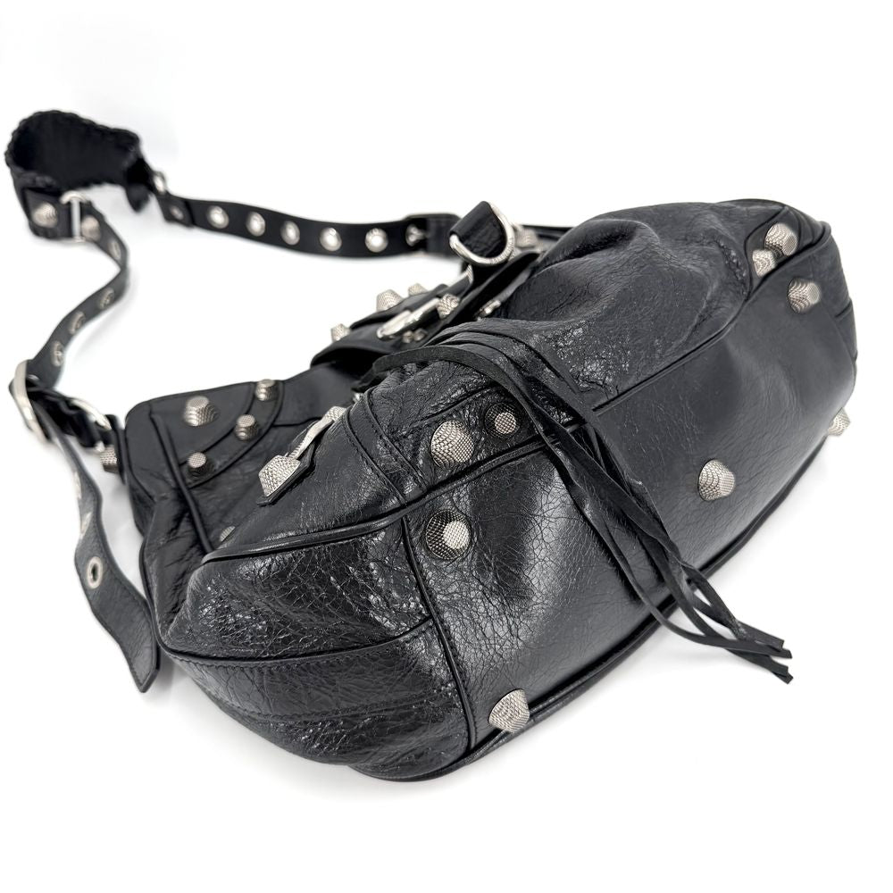 Balenciaga Shoulder Bag Neo Cagole Crossbody Leather Black Silver — view 3