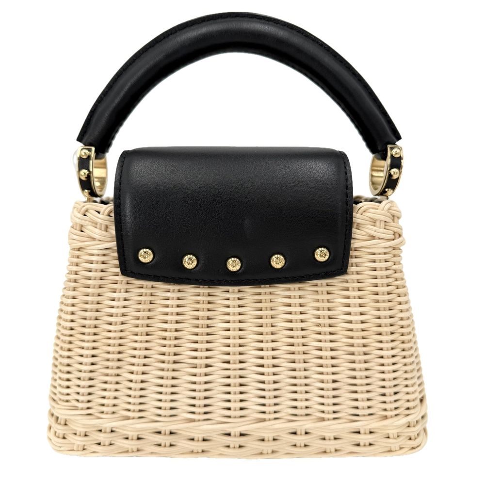 Louis Vuitton 2-Way Capucines Mini Shoulder Bag Crossbody Rattan Leather Beige — view 2