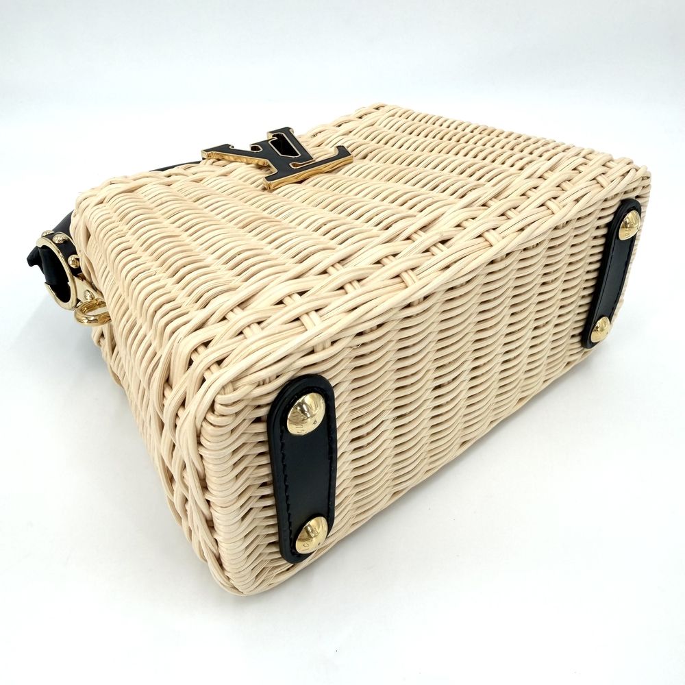 Louis Vuitton 2-Way Capucines Mini Shoulder Bag Crossbody Rattan Leather Beige — view 3