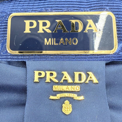 Prada Shoulder Bag Pouch 2-Way Crossbody Nylon Blue Gold — view 5