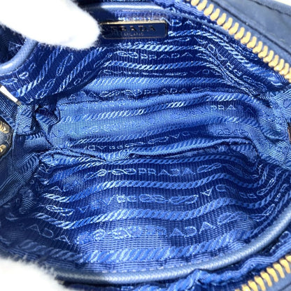 Prada Shoulder Bag Pouch 2-Way Crossbody Nylon Blue Gold — view 4