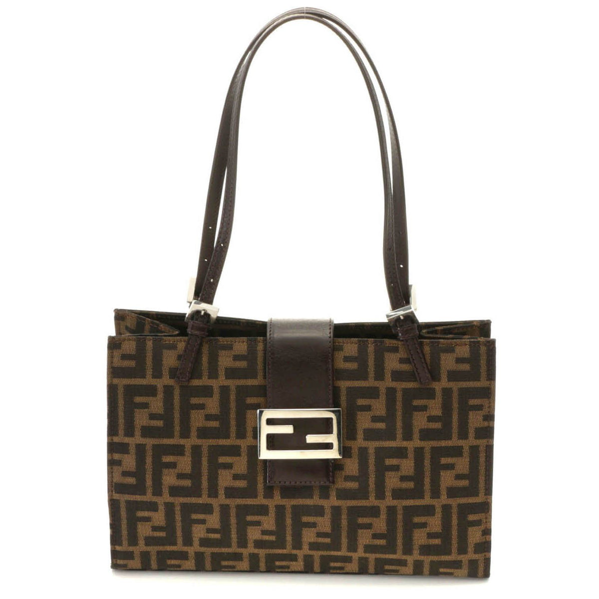 Fendi Zucca Tote Beige Dark Brown