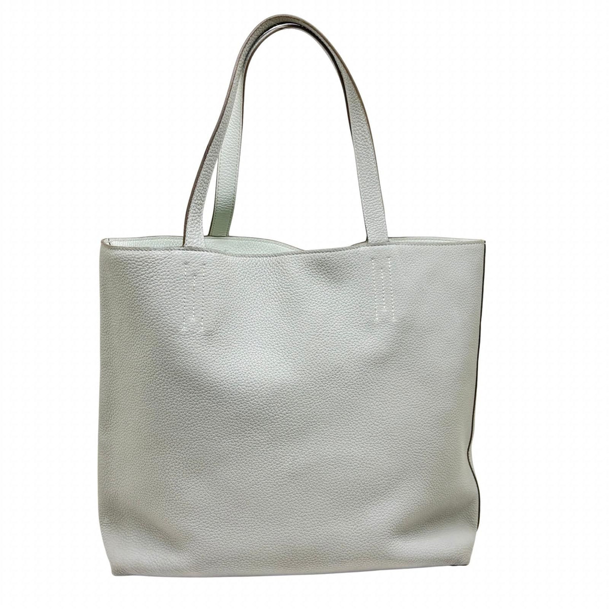Hermes Double Sens 45 Pearl Gray White Tote Taurillon Clemence — view 4