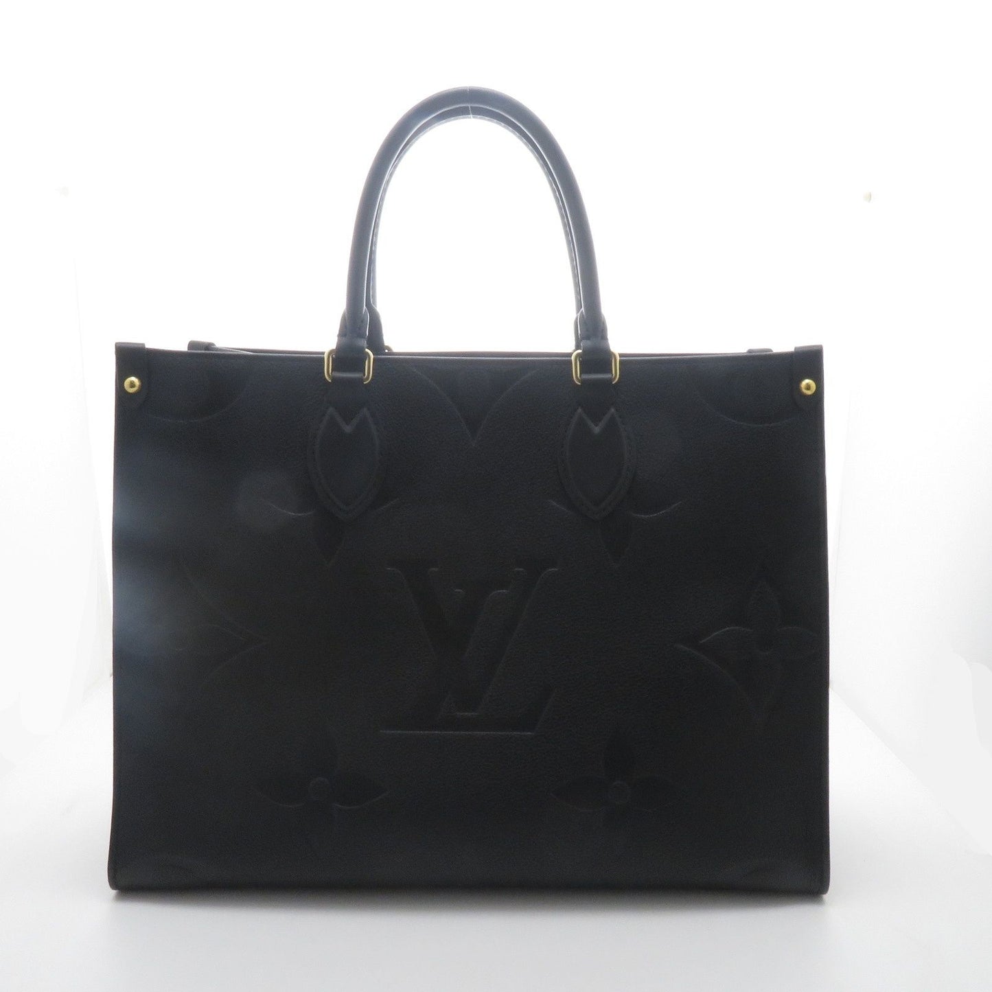 Louis Vuitton on the Go MM Monogram Empreinte Noir Tote Tag Stamp