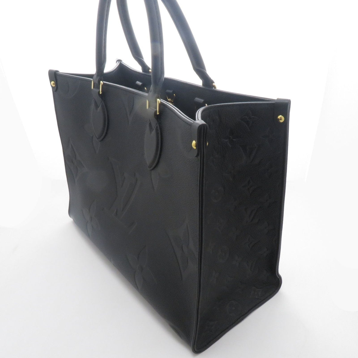 Louis Vuitton on the Go MM Monogram Empreinte Noir Tote Tag Stamp — view 2