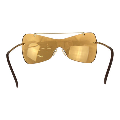 Versace Shield Orange Gold Metal Acetate Sunglasses Eyewear — view 3