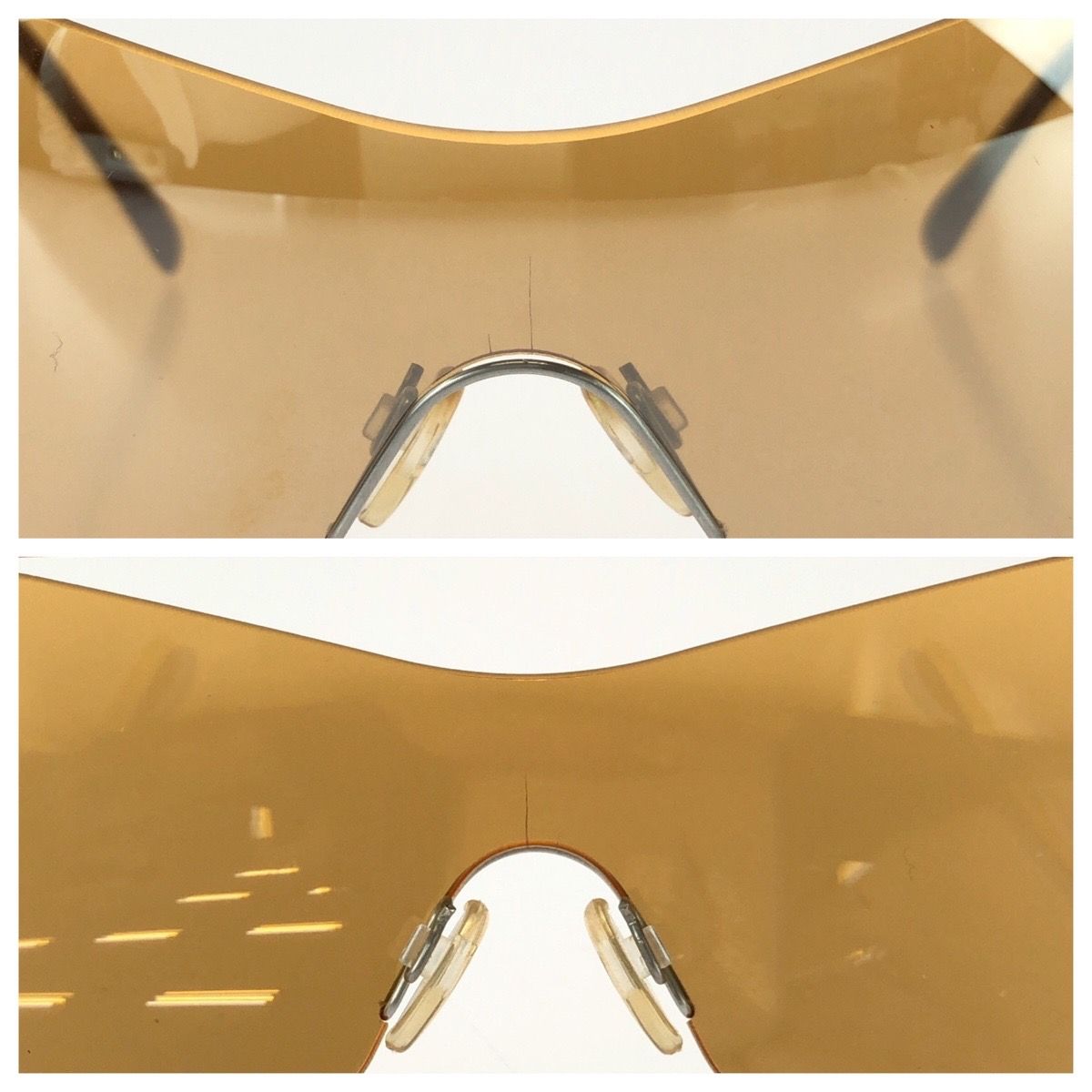Versace Shield Orange Gold Metal Acetate Sunglasses Eyewear — view 5
