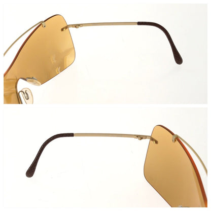 Versace Shield Orange Gold Metal Acetate Sunglasses Eyewear — view 6