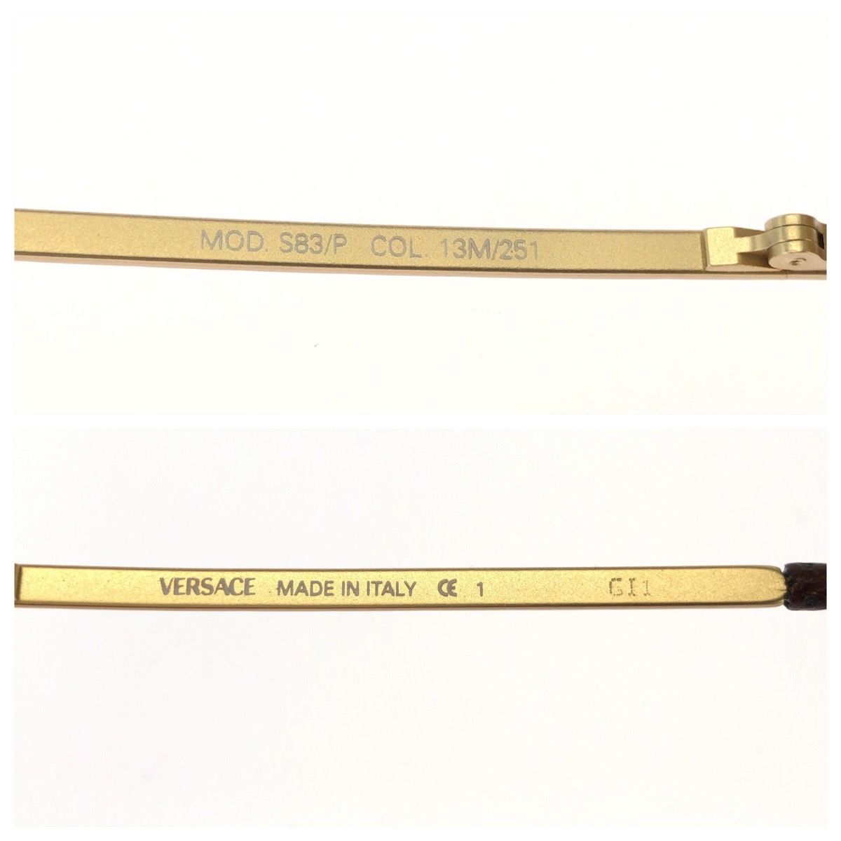 Versace Shield Orange Gold Metal Acetate Sunglasses Eyewear — view 7