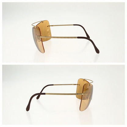 Versace Shield Orange Gold Metal Acetate Sunglasses Eyewear — view 4