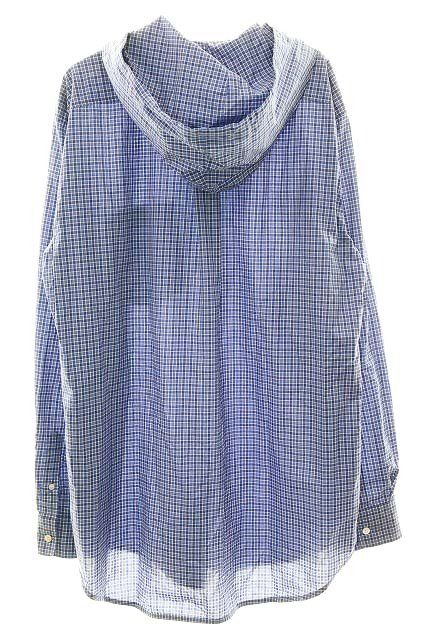 Balenciaga Hooded Shirt Check Blue Hoodie — view 2