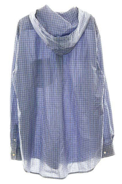 Balenciaga Hooded Shirt Check Blue Hoodie — view 2