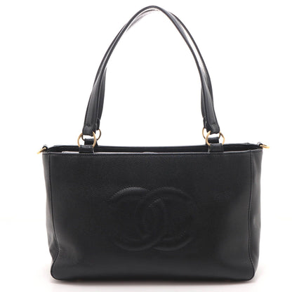 Chanel CC Logo 2-Way Black Caviar Shoulder Bag