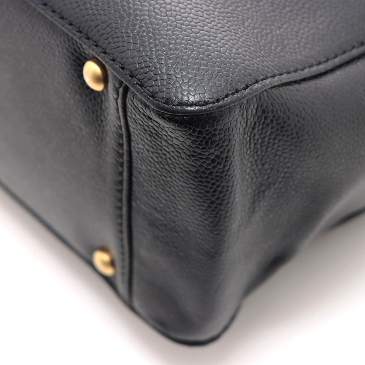 Chanel CC Logo 2-Way Black Caviar Shoulder Bag — view 7