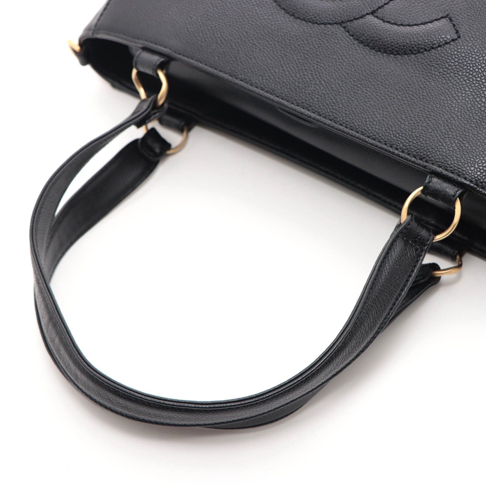 Chanel CC Logo 2-Way Black Caviar Shoulder Bag — view 4