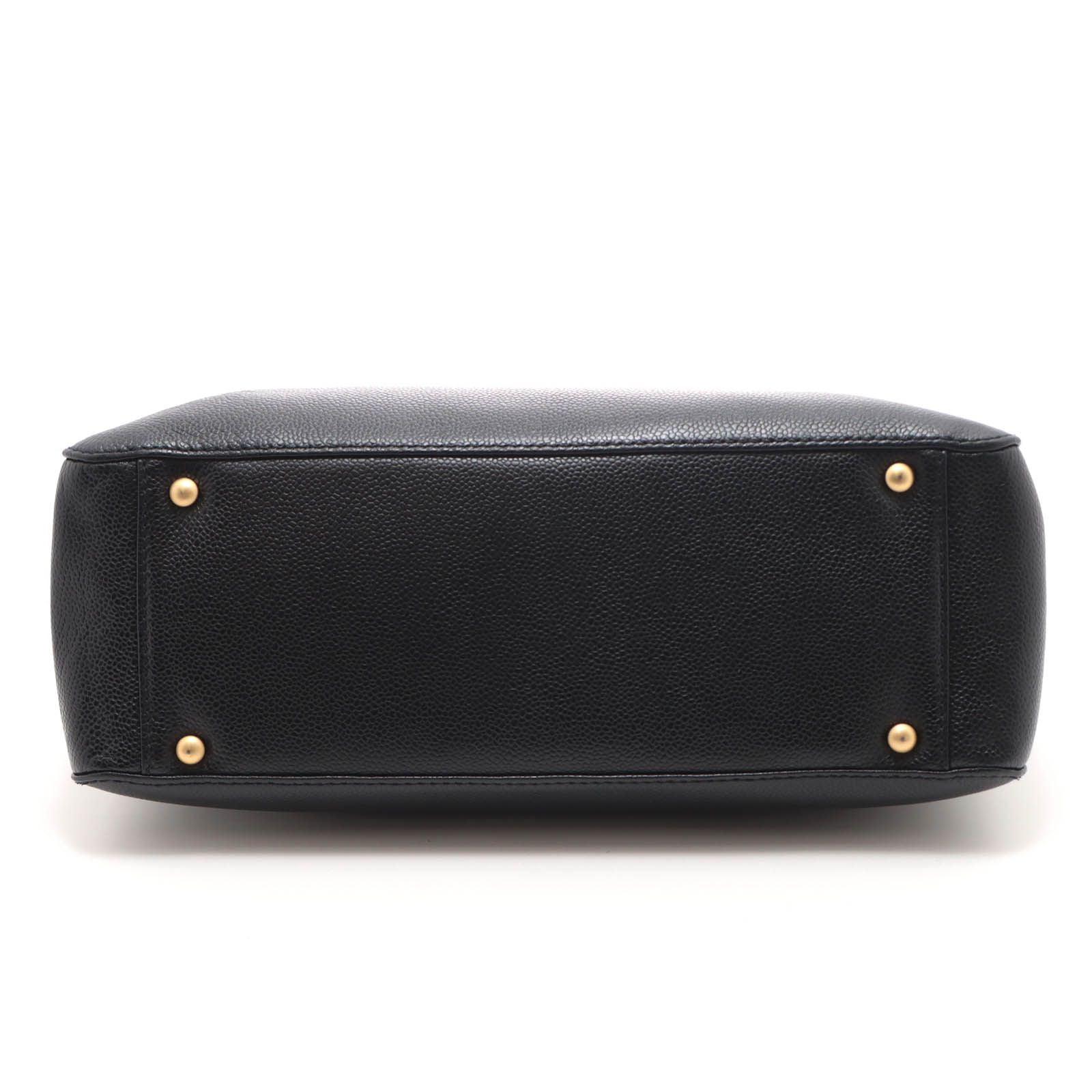 Chanel CC Logo 2-Way Black Caviar Shoulder Bag — view 3
