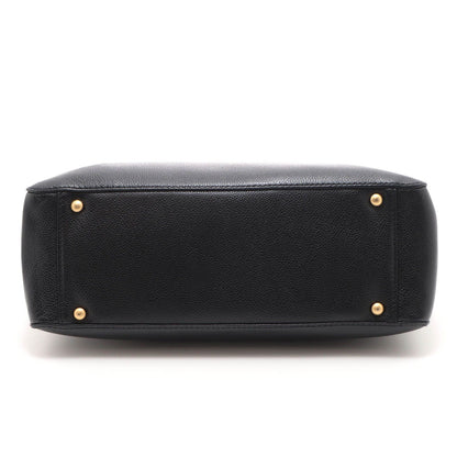 Chanel CC Logo 2-Way Black Caviar Shoulder Bag — view 3