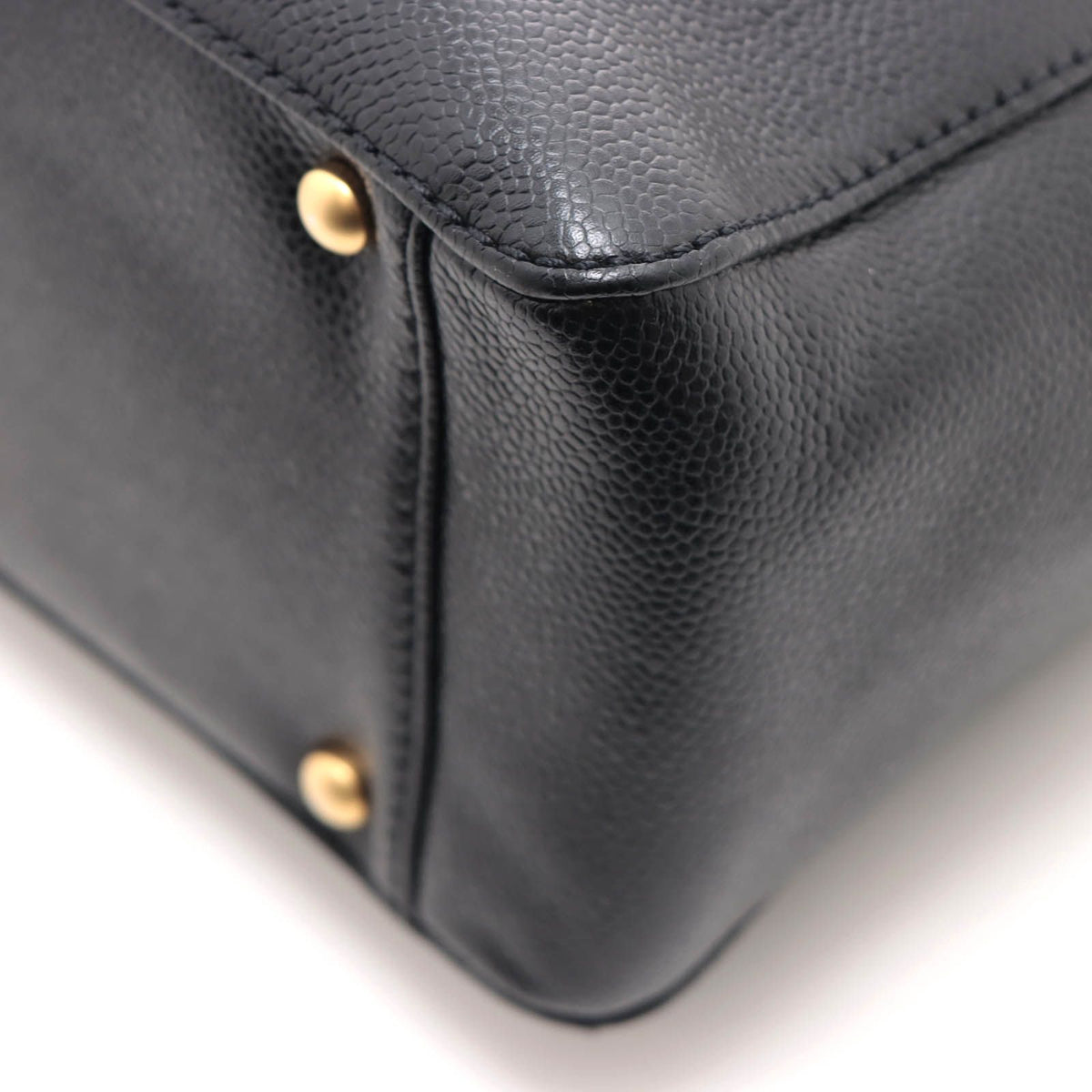 Chanel CC Logo 2-Way Black Caviar Shoulder Bag — view 6