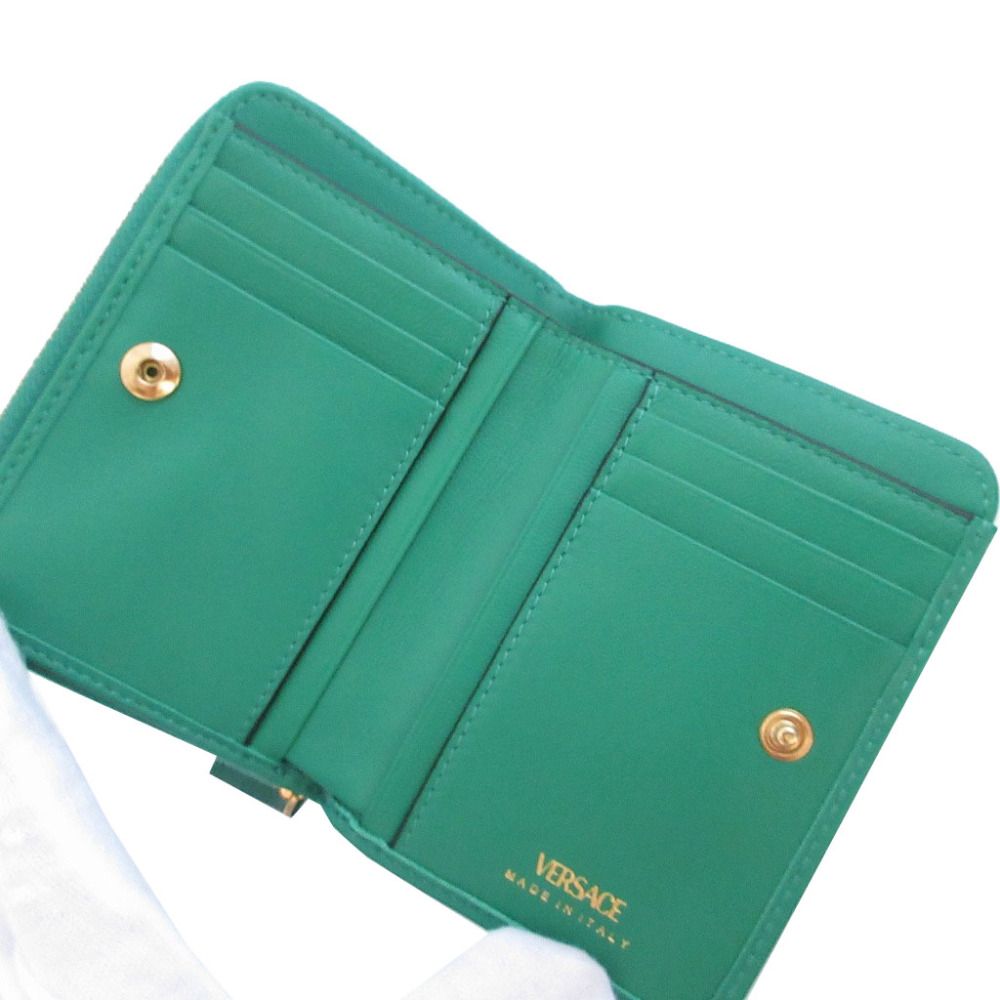Versace Medusa Quilted Leather Green Bifold Wallet — view 4