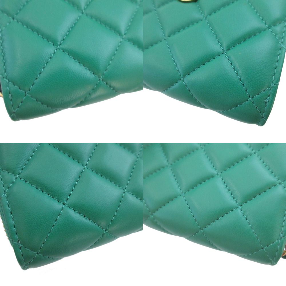 Versace Medusa Quilted Leather Green Bifold Wallet — view 6
