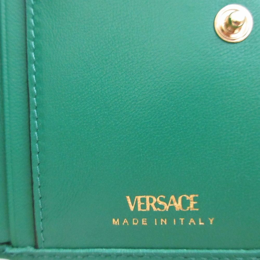 Versace Medusa Quilted Leather Green Bifold Wallet — view 7