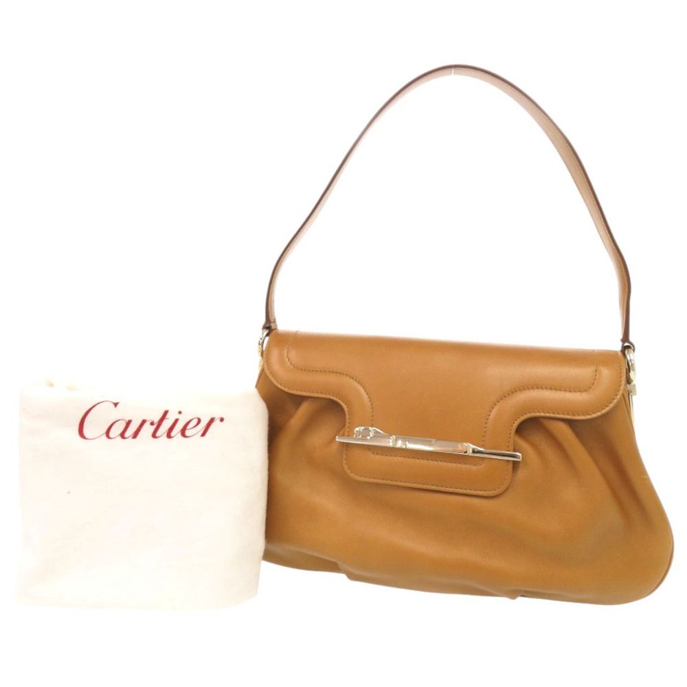 Cartier Panthere Leather Camel Shoulder Bag — view 2